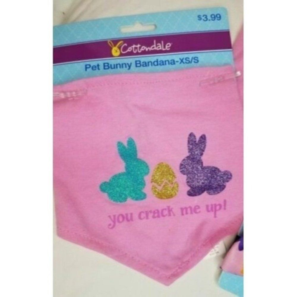 168 XS/SM Cottondale Dog Bandana Easter Girls Pink You Crack Me Up